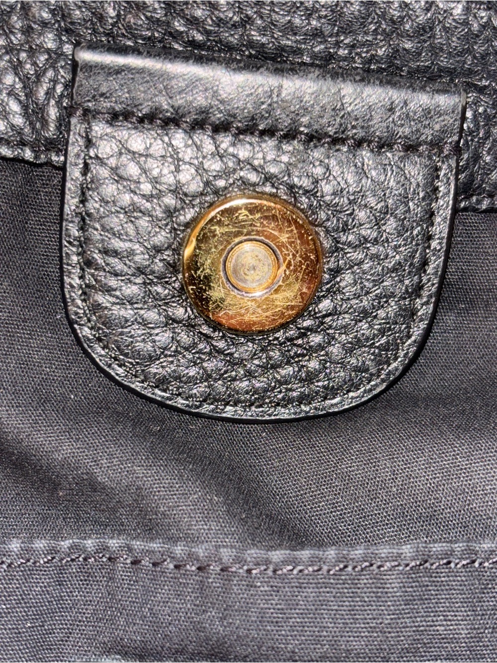 MARC JACOBS BLACK PEBBLED Leather Shoulder Hobo Bag - Classic Elegant Style - Picture 9 of 9